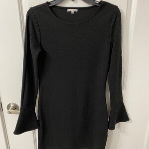 Black Swan Long Bell Sleeves Mini Dress. Medium. Black. Workwear, Business Wear